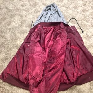 Burgundy Nylon Bomber Jacket